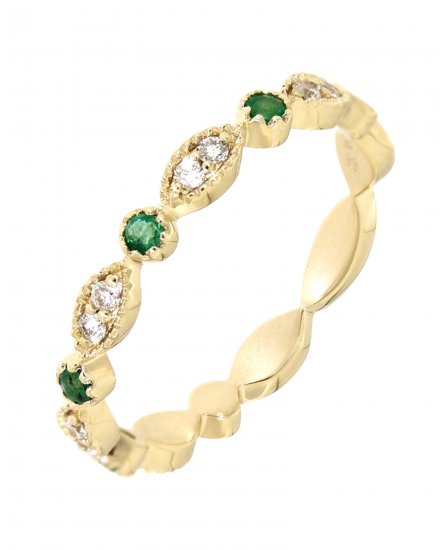 MARQUISE STYLE COLORED STONE DIAMOND BAND (TR3179)
